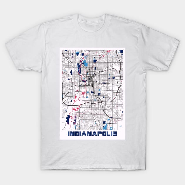 Indianapolis - Indiana MilkTea City Map T-Shirt by tienstencil